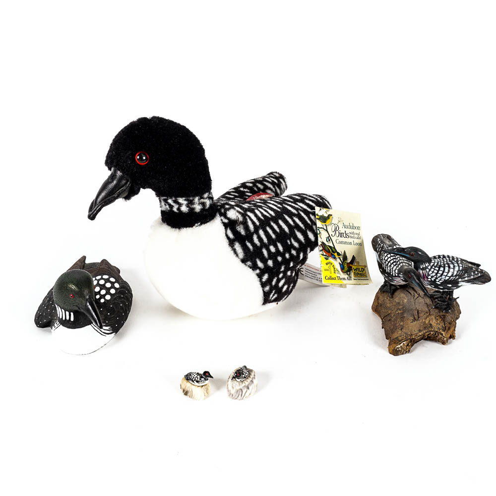 Group of Loon Figurines and Decor