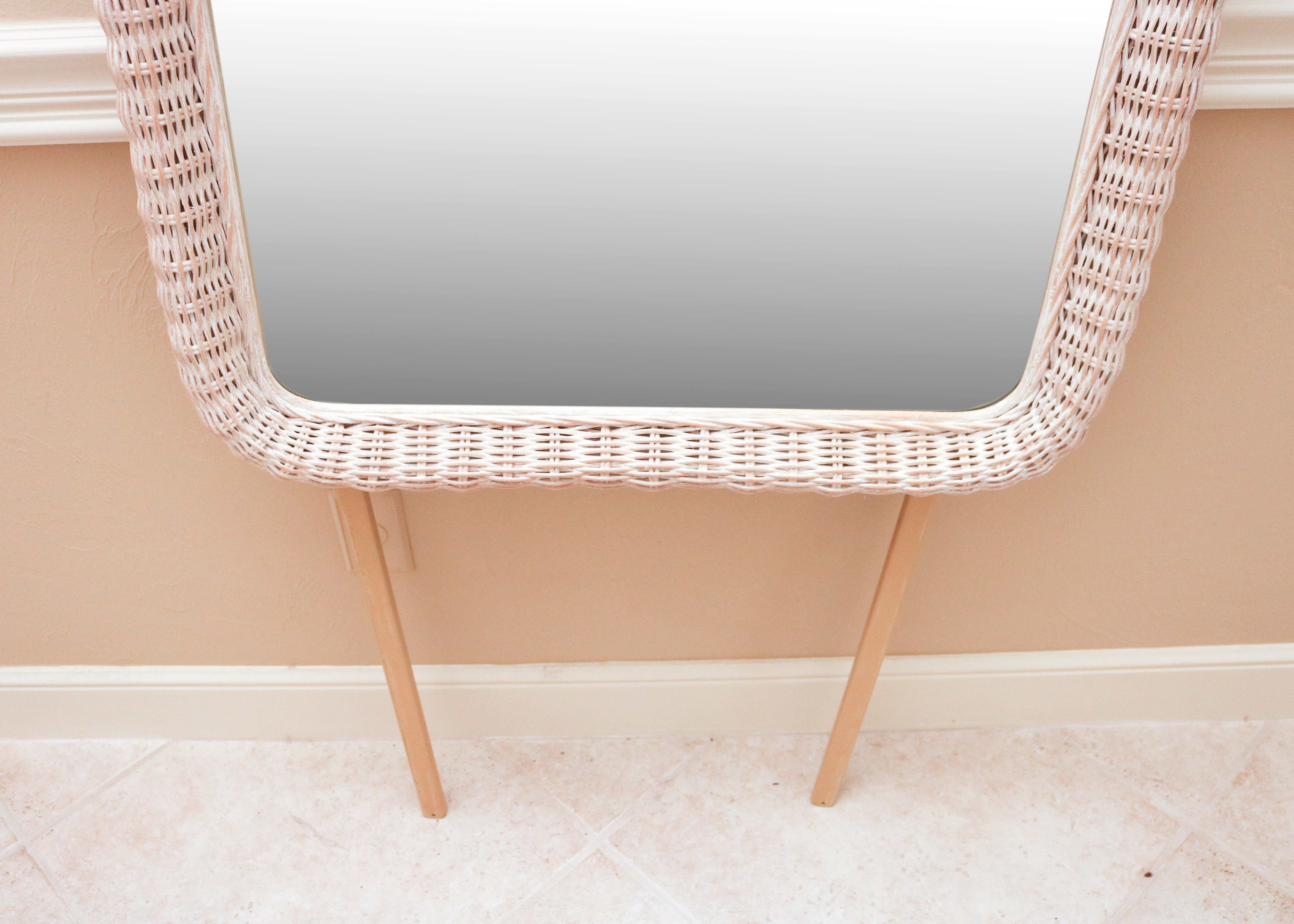 Lexington Furniture White Wicker Dresser, Mirror, and Nightstands