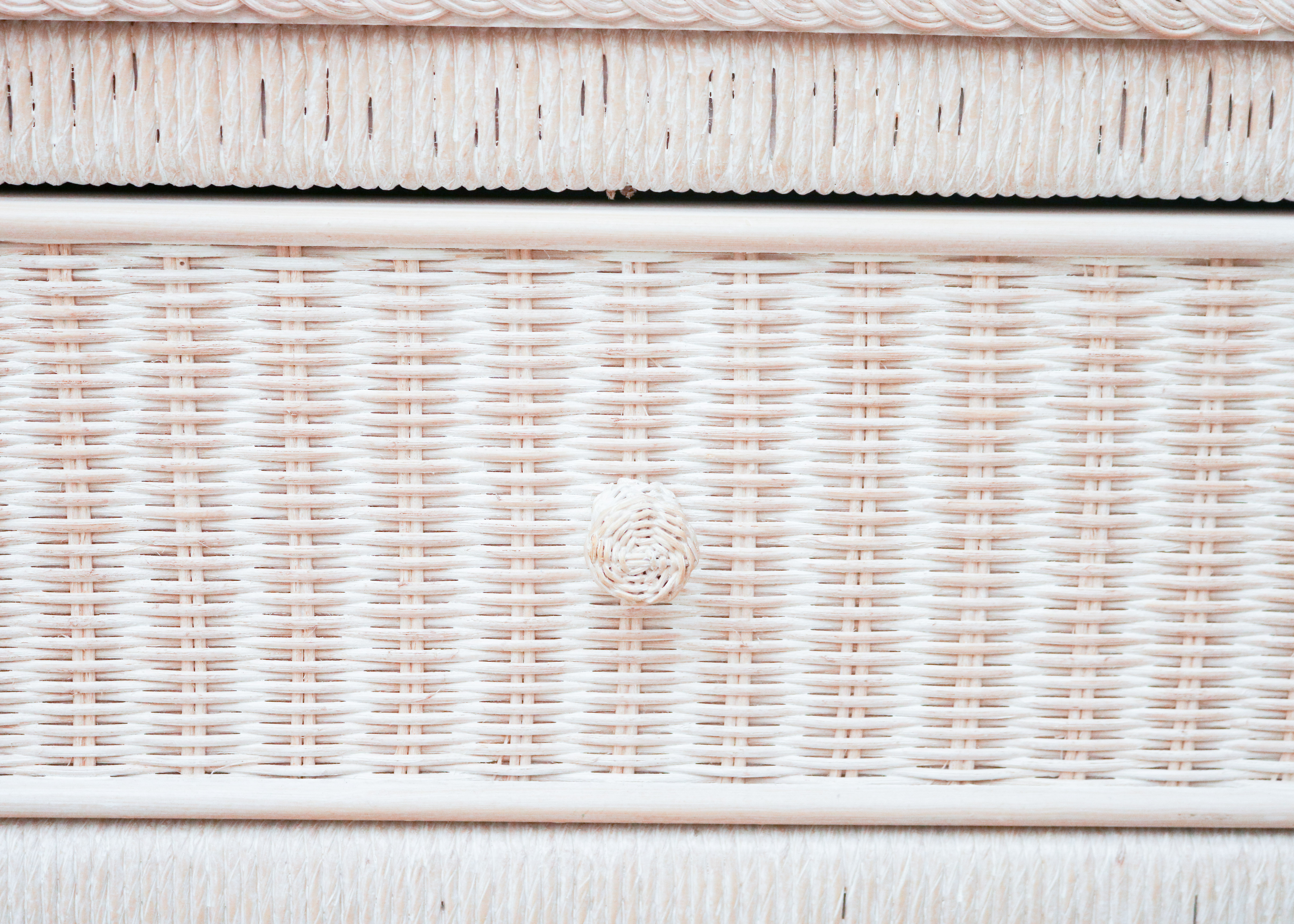 Lexington Furniture White Wicker Dresser, Mirror, and Nightstands