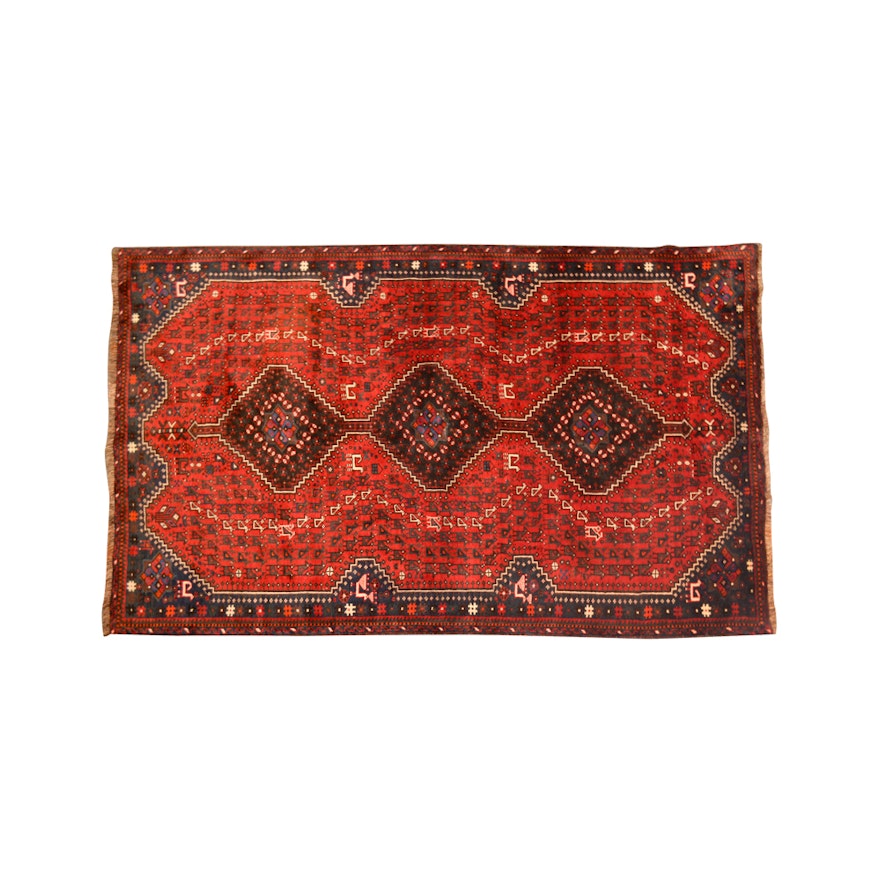 Hand-Woven Wool Qashqai Figural Area Rug