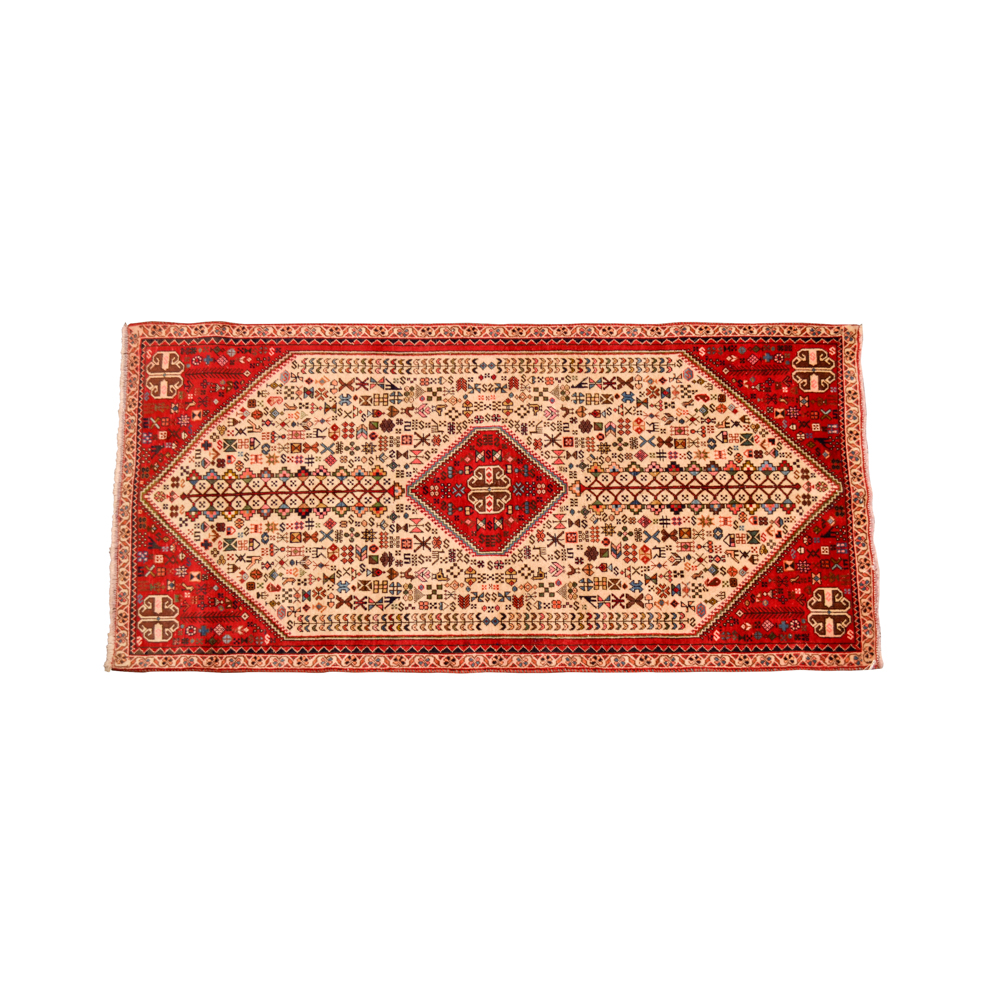Hand-Woven Wool Persian Abadeh Area Rug