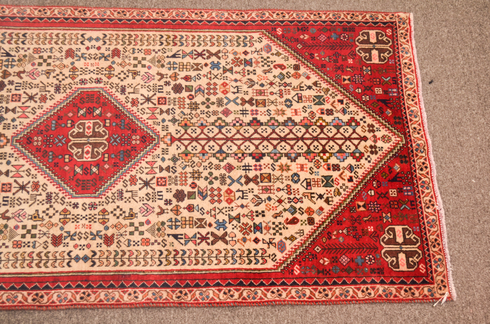Hand-Woven Wool Persian Abadeh Area Rug