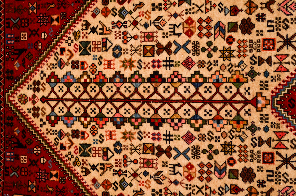 Hand-Woven Wool Persian Abadeh Area Rug