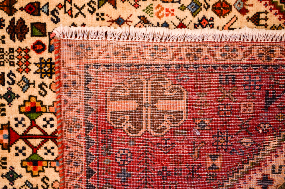 Hand-Woven Wool Persian Abadeh Area Rug