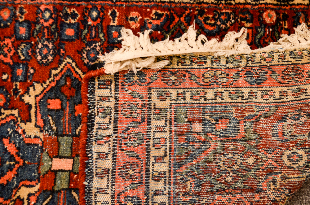 Hand-Knotted Wool Persian Hamadan Accent Rug