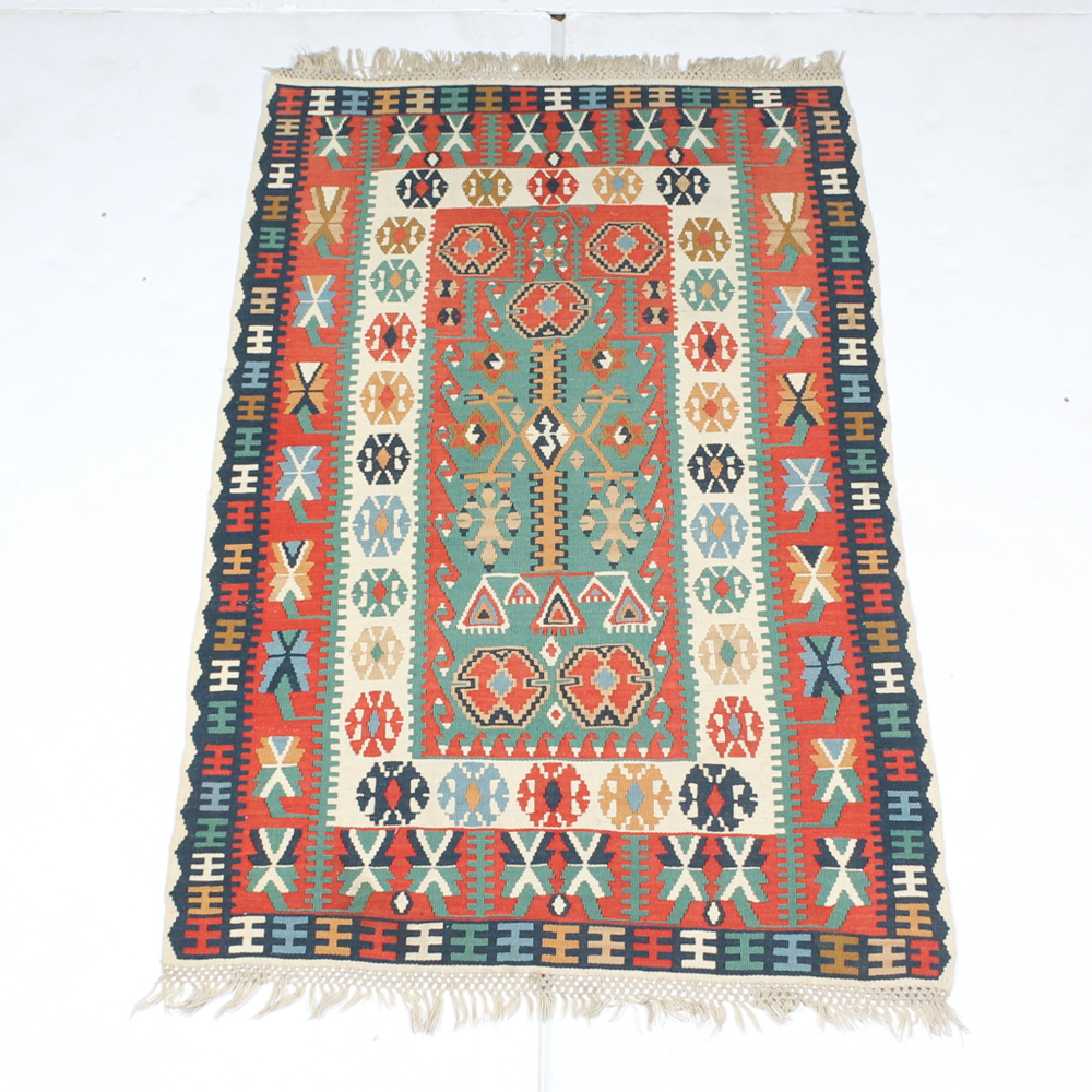 Hand-Knotted Turkish Caucasian Kilim