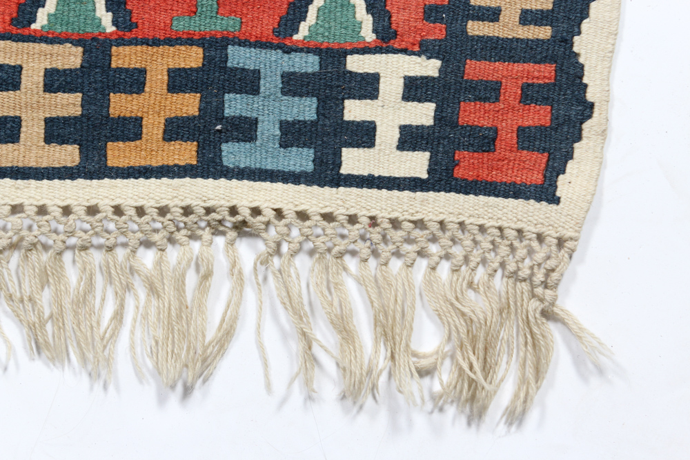 Hand-Knotted Turkish Caucasian Kilim