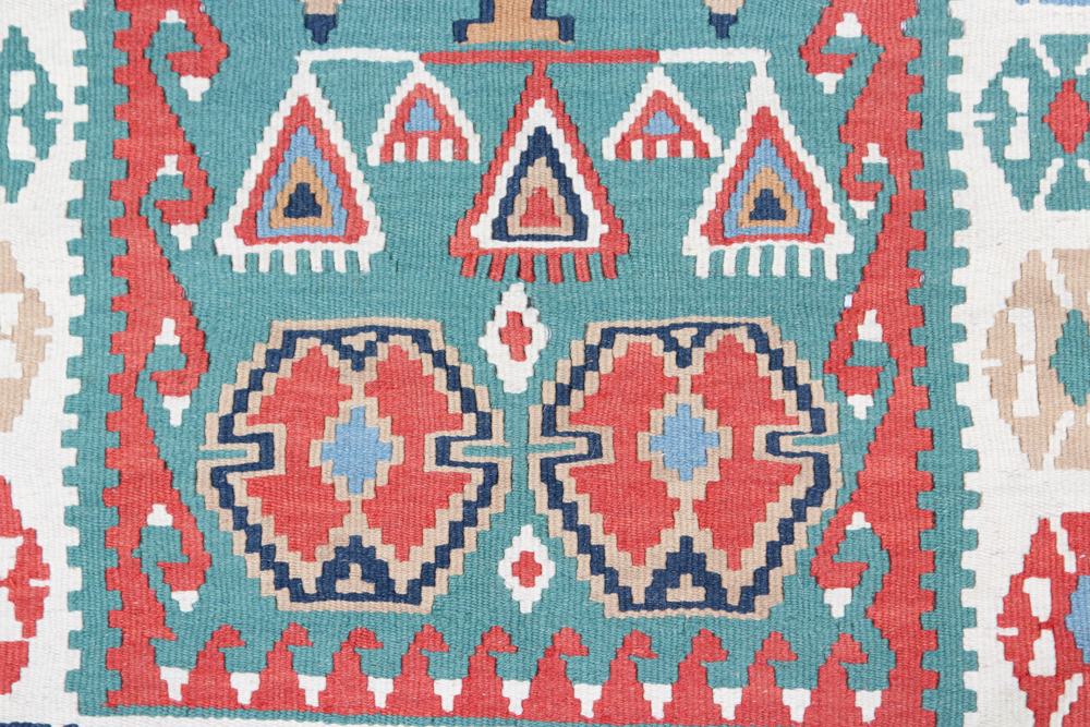 Hand-Knotted Turkish Caucasian Kilim