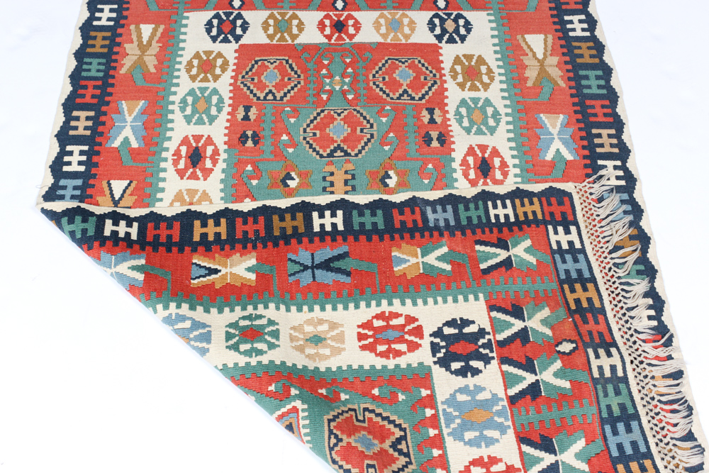 Hand-Knotted Turkish Caucasian Kilim