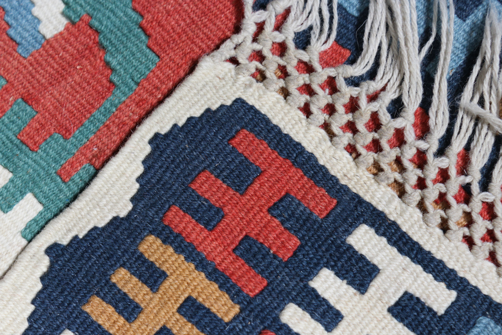 Hand-Knotted Turkish Caucasian Kilim