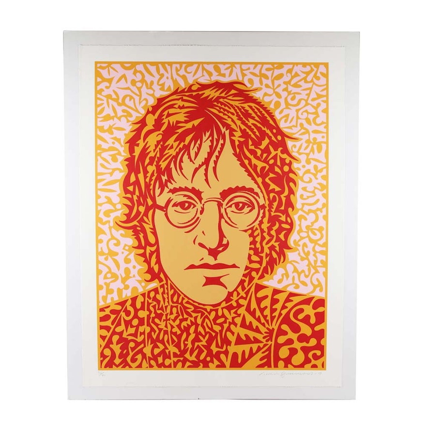 John Van Hamersveld Signed Limited Edition "John Lennon" Serigraph