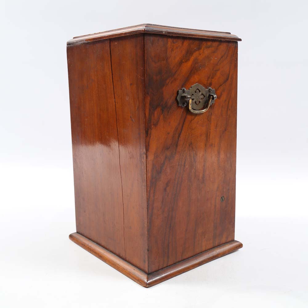 Vintage Mahogany Vertical Cigar Box