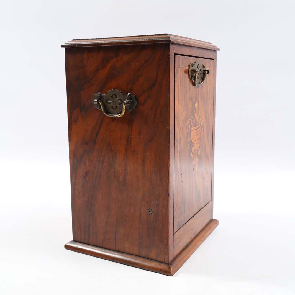 Vintage Mahogany Vertical Cigar Box