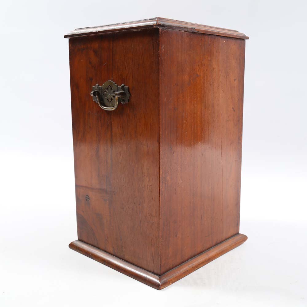 Vintage Mahogany Vertical Cigar Box