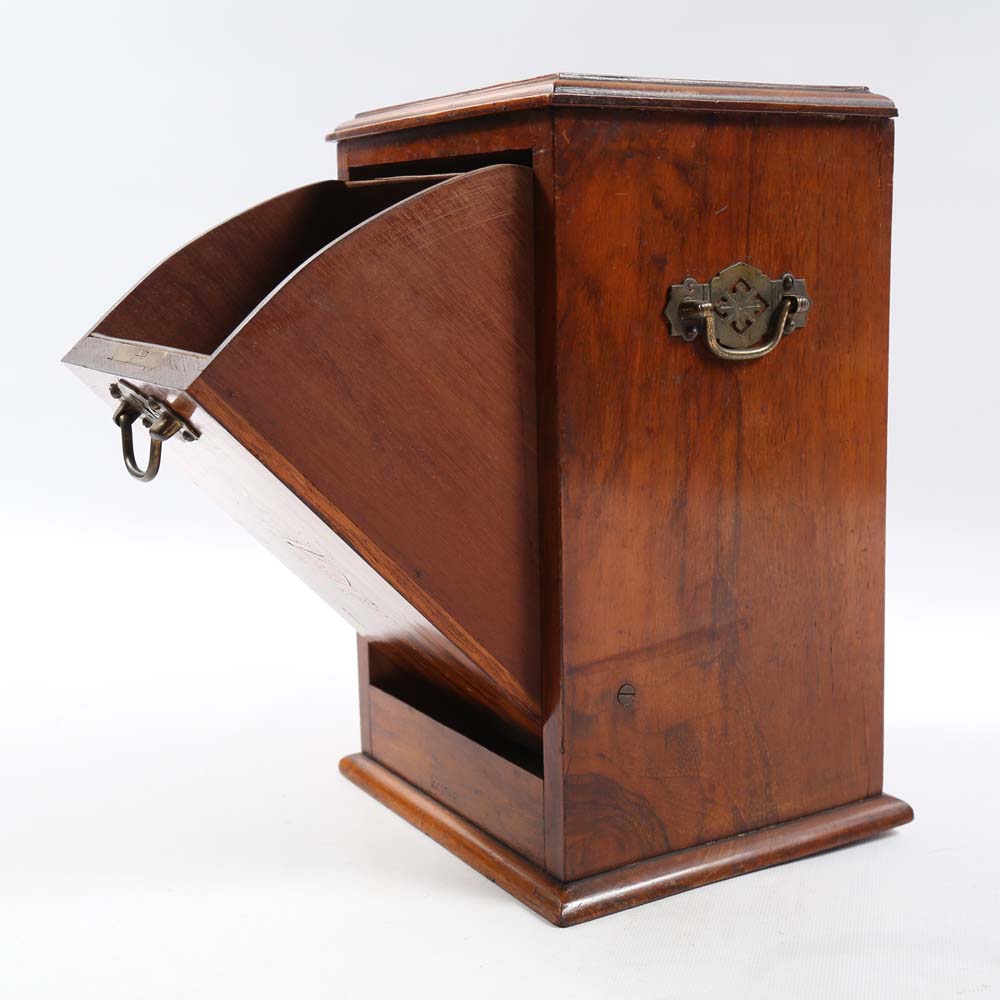 Vintage Mahogany Vertical Cigar Box