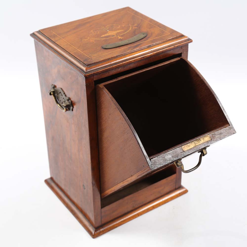 Vintage Mahogany Vertical Cigar Box