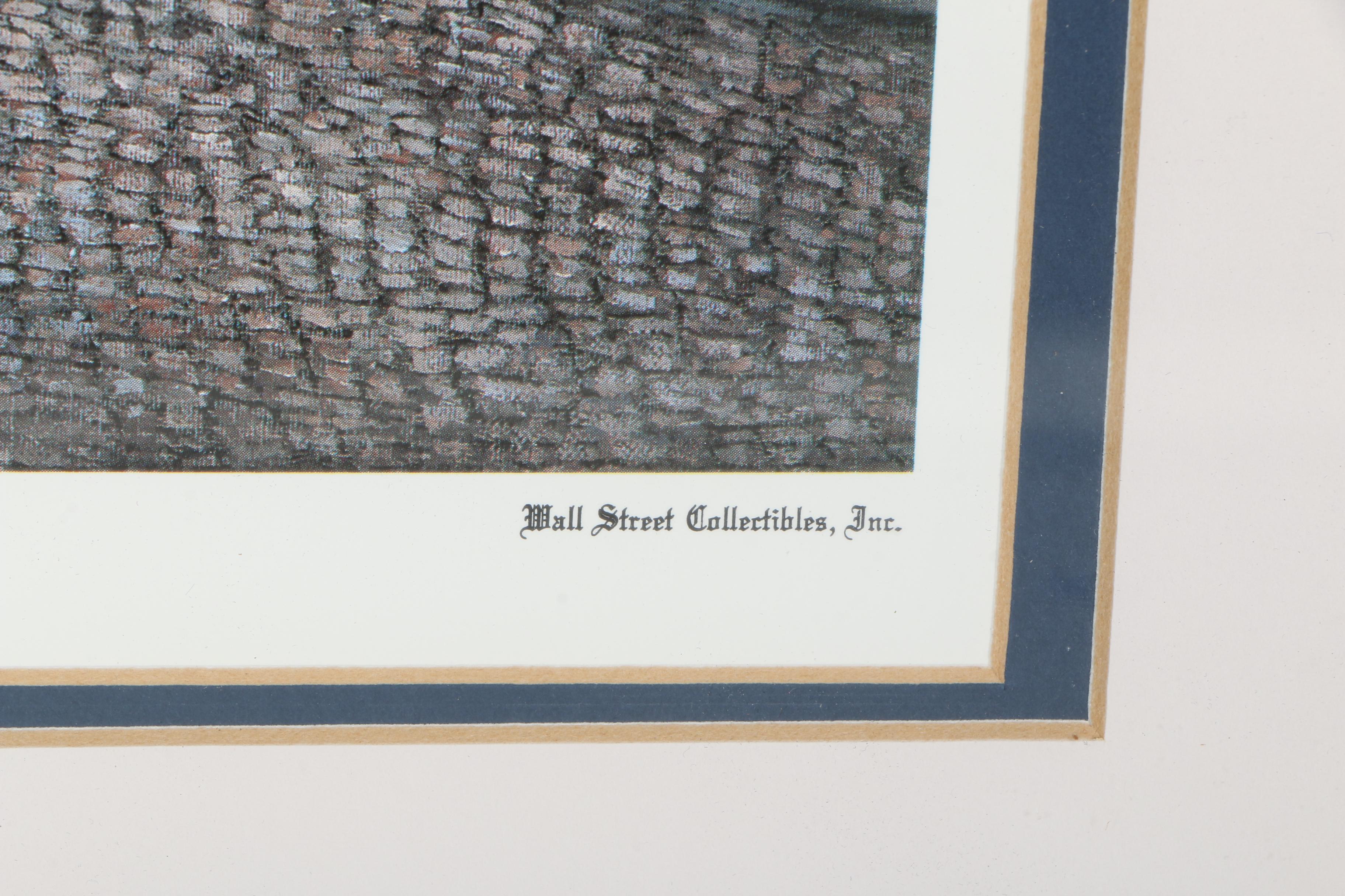 Clementine Judge Signed Offset Lithograph "New York Stock Exchange At The Turn Of The Century"