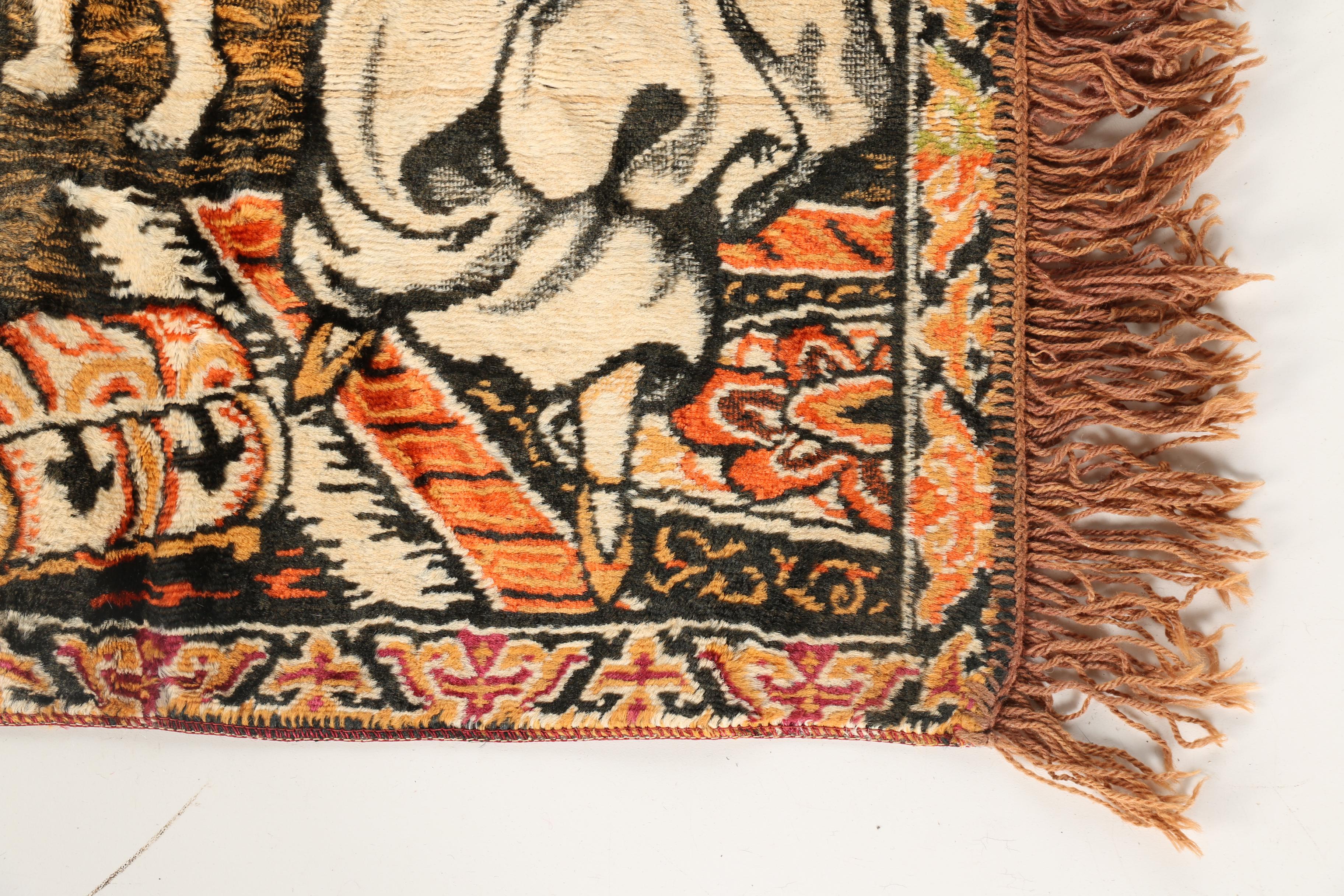 Hand-Knotted Persian Pictorial Tapestry