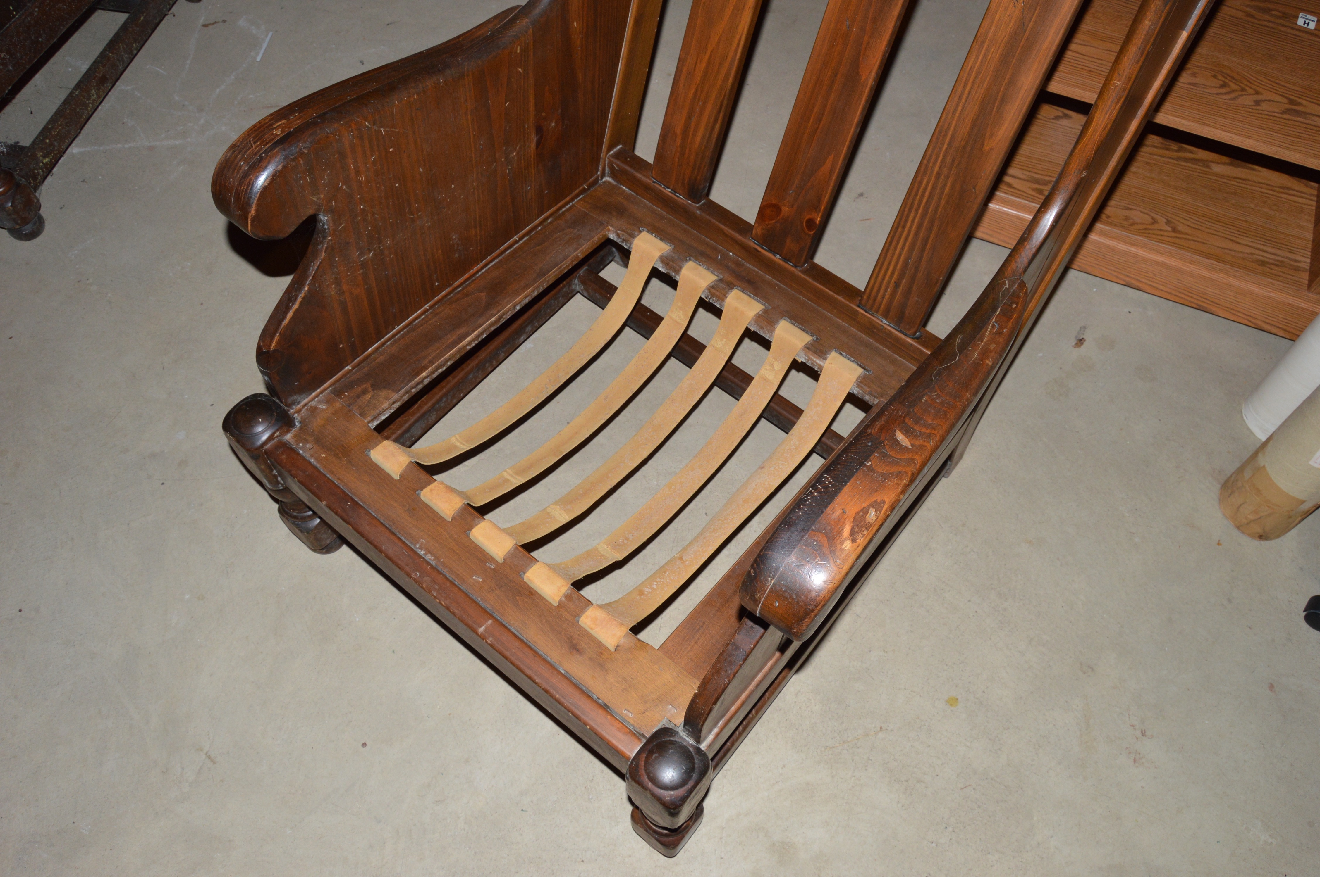 Vintage "Old Tavern" Wood Sofa, Chair, and Table by Ethan Allen