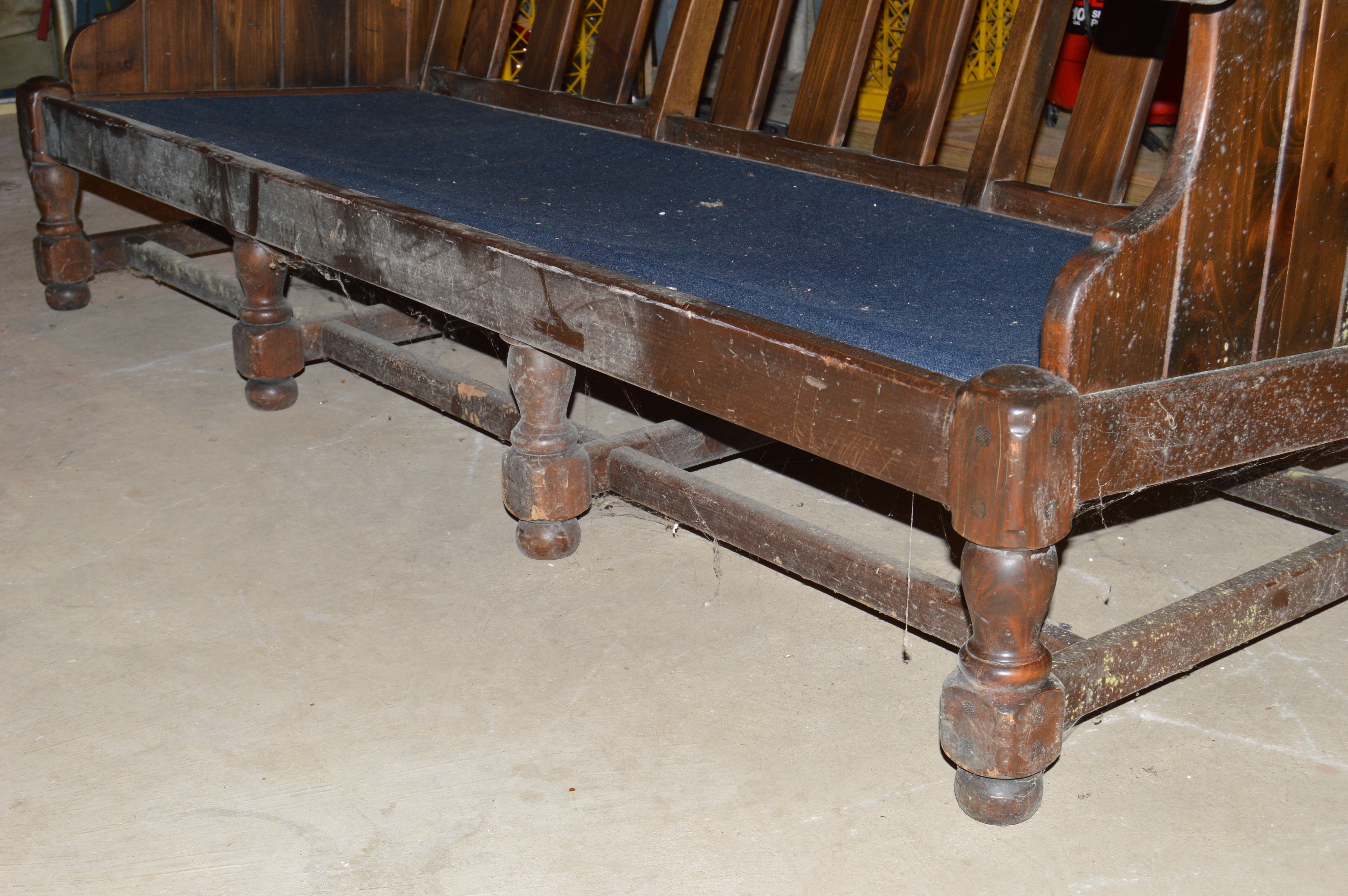 Vintage "Old Tavern" Wood Sofa, Chair, and Table by Ethan Allen