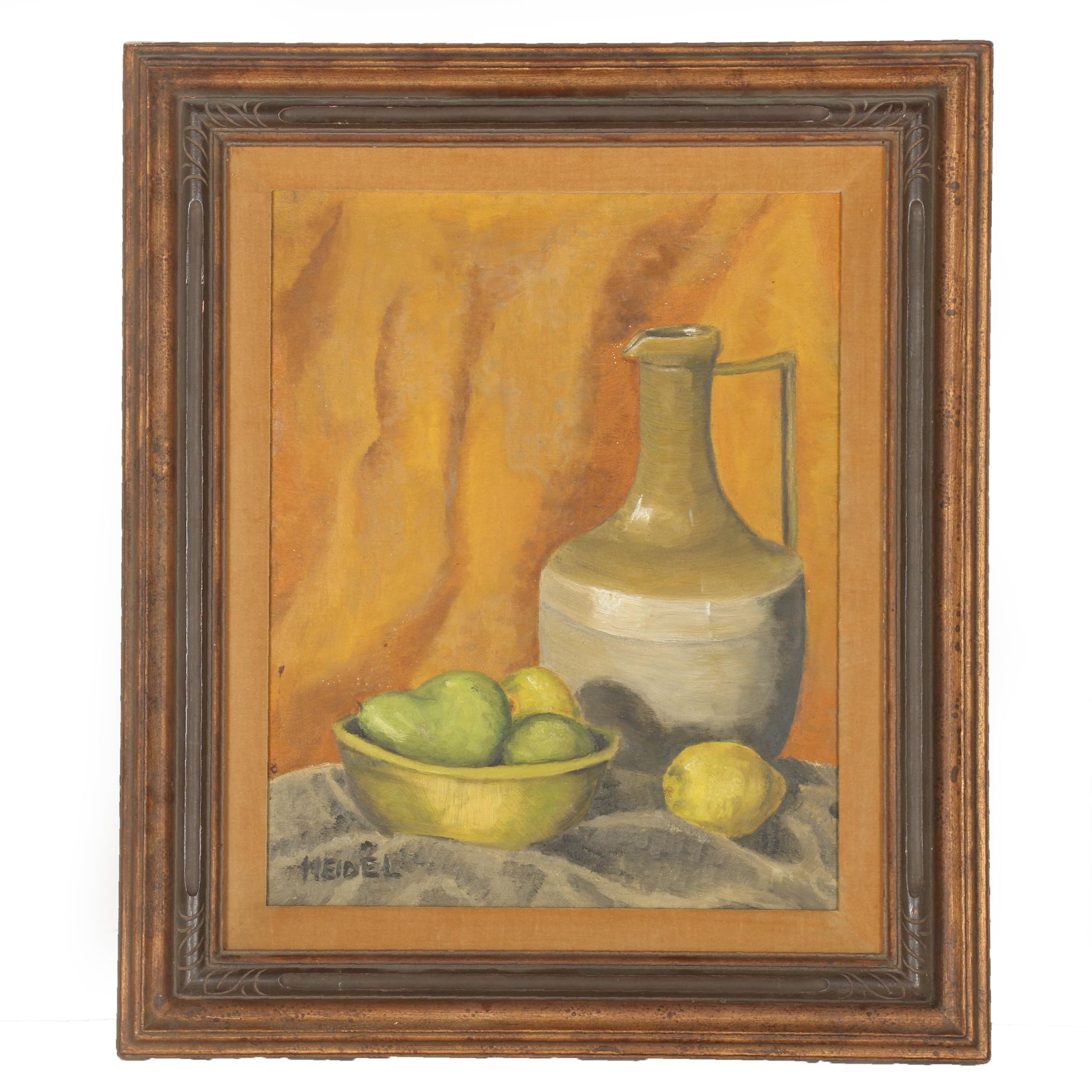 Heidel Oil Painting on Canvas Board of Still Life