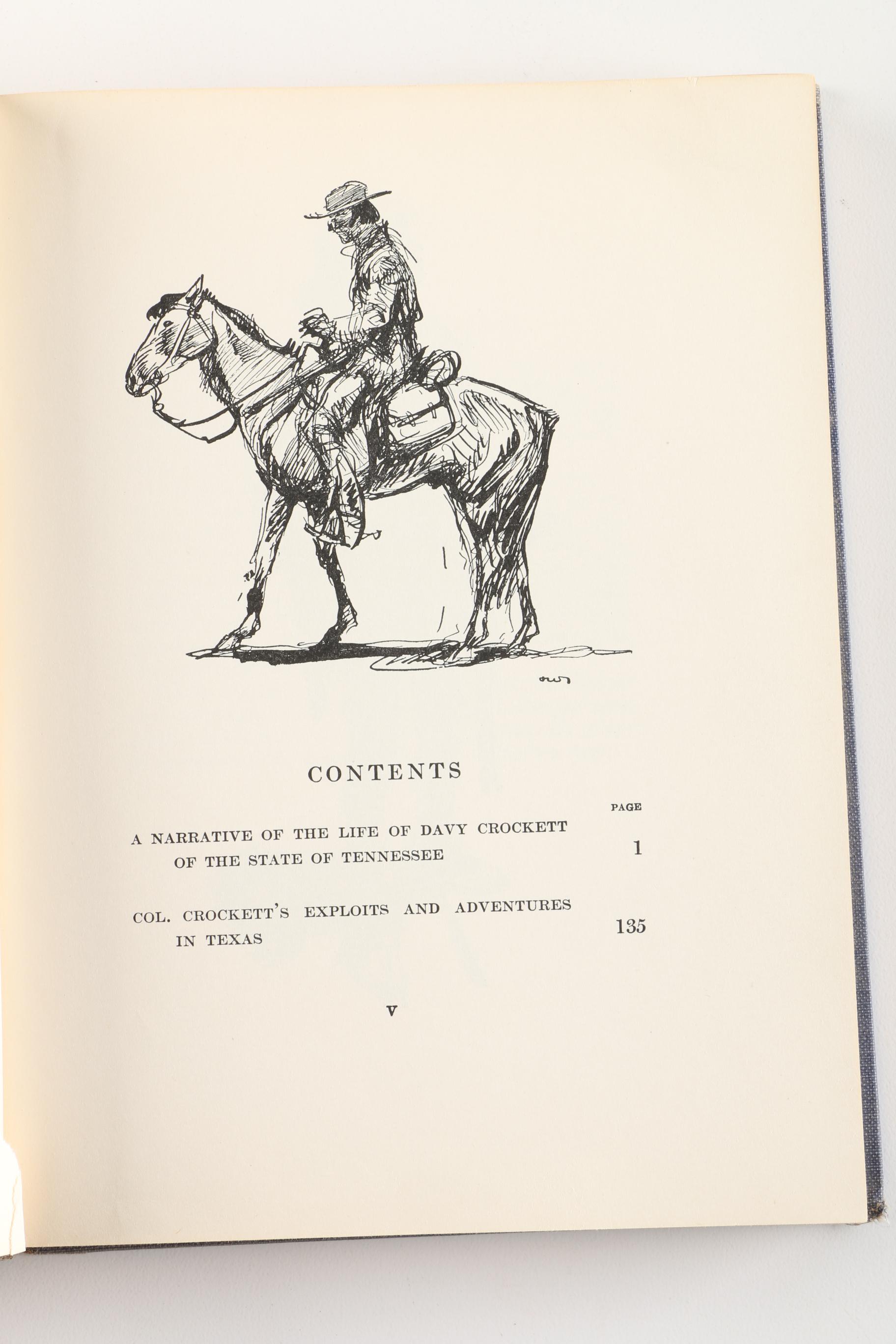 1955 "The Adventures of Davy Crockett" Illustrated by John W. Thomason Jr.