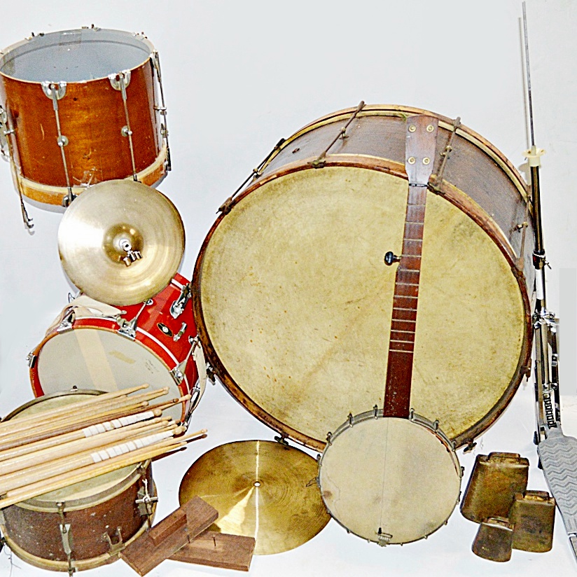 Vintage Drums, Percussion Instruments and Banjo