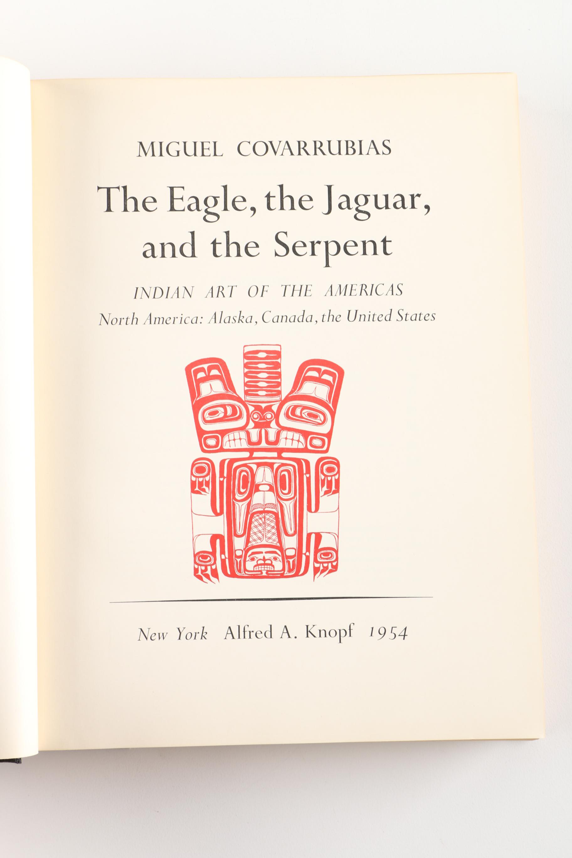 1954 First Edition "The Eagle, The Jaguar, and The Serpent: Indian Art of The Americas" by Miguel Covarrubias