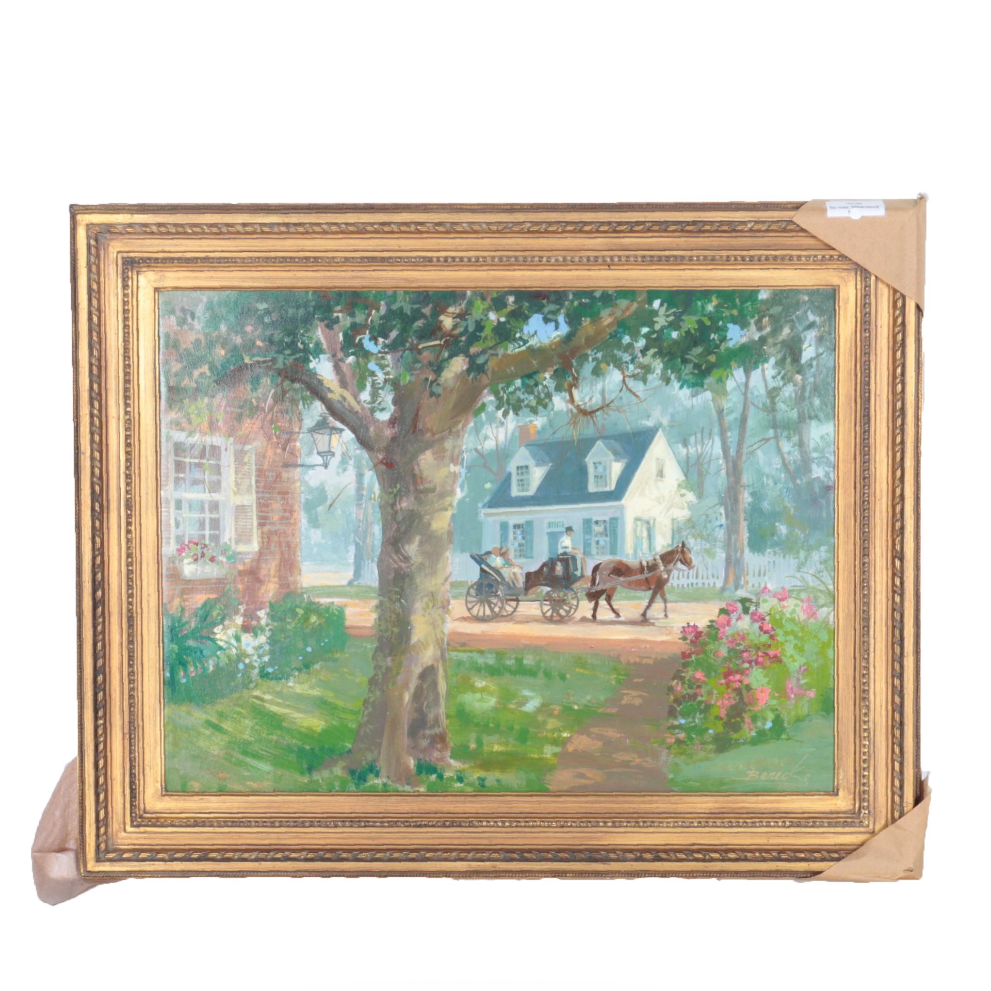 William Benecke Oil Painting on Canvas "Sunny Morning"