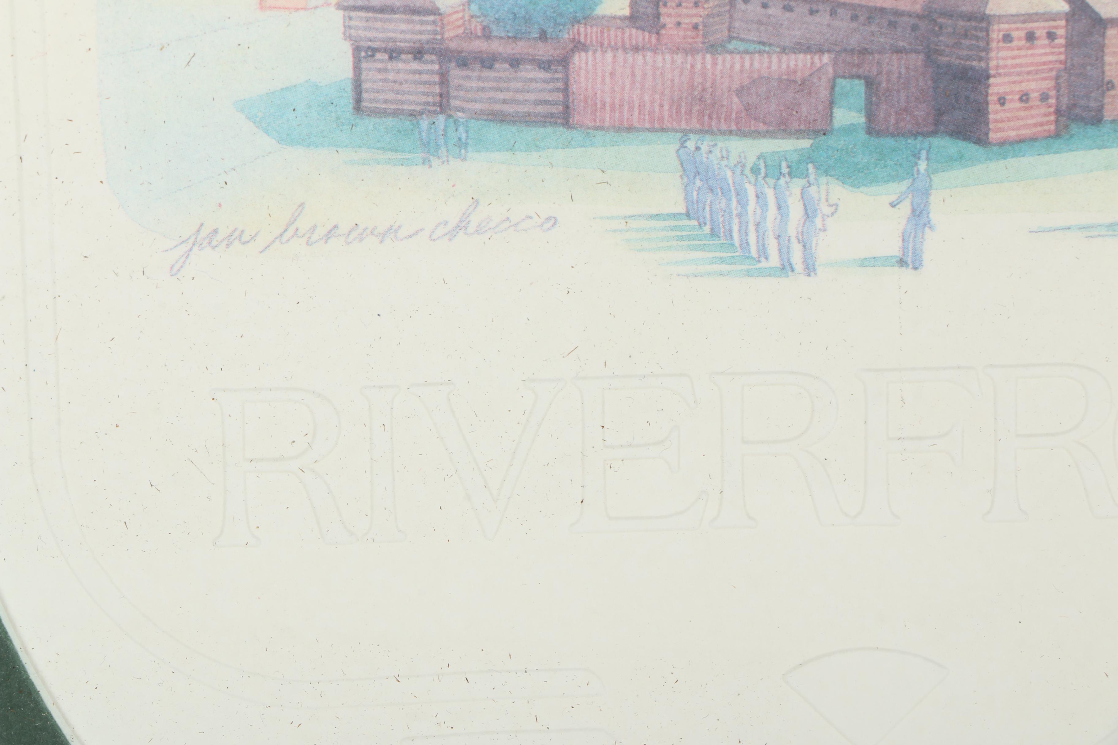 Jan Brown Checco Limited Edition Offset Lithograph of "Riverfront"