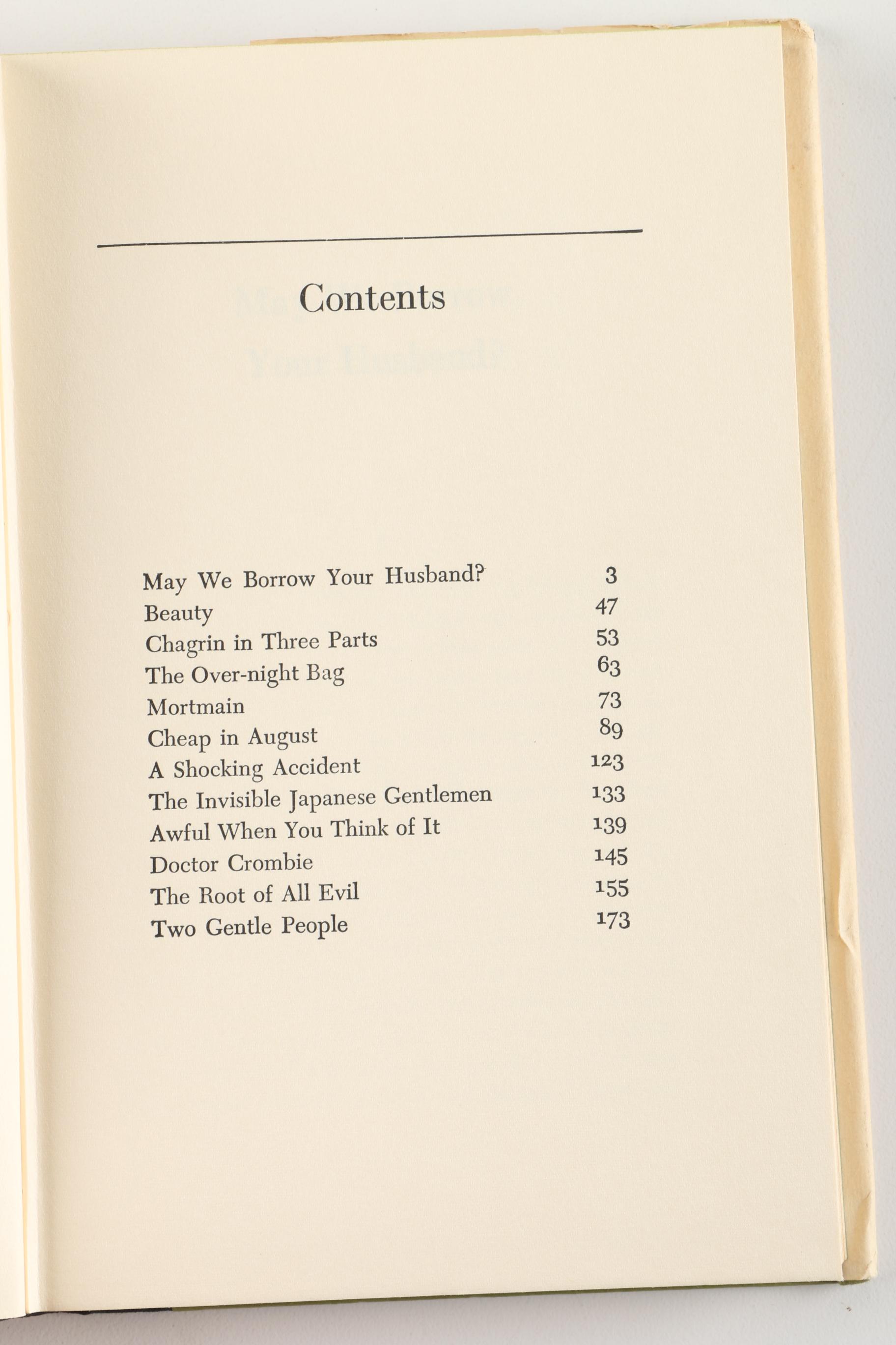 1967 "May We Borrow Your Husband" by Graham Greene Second Printing