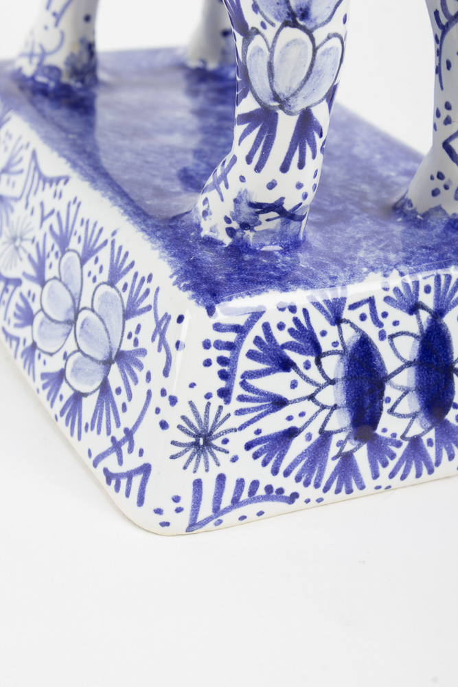 Tiffany & Co. Hand-Painted Delft Tulipiere Cow Vase