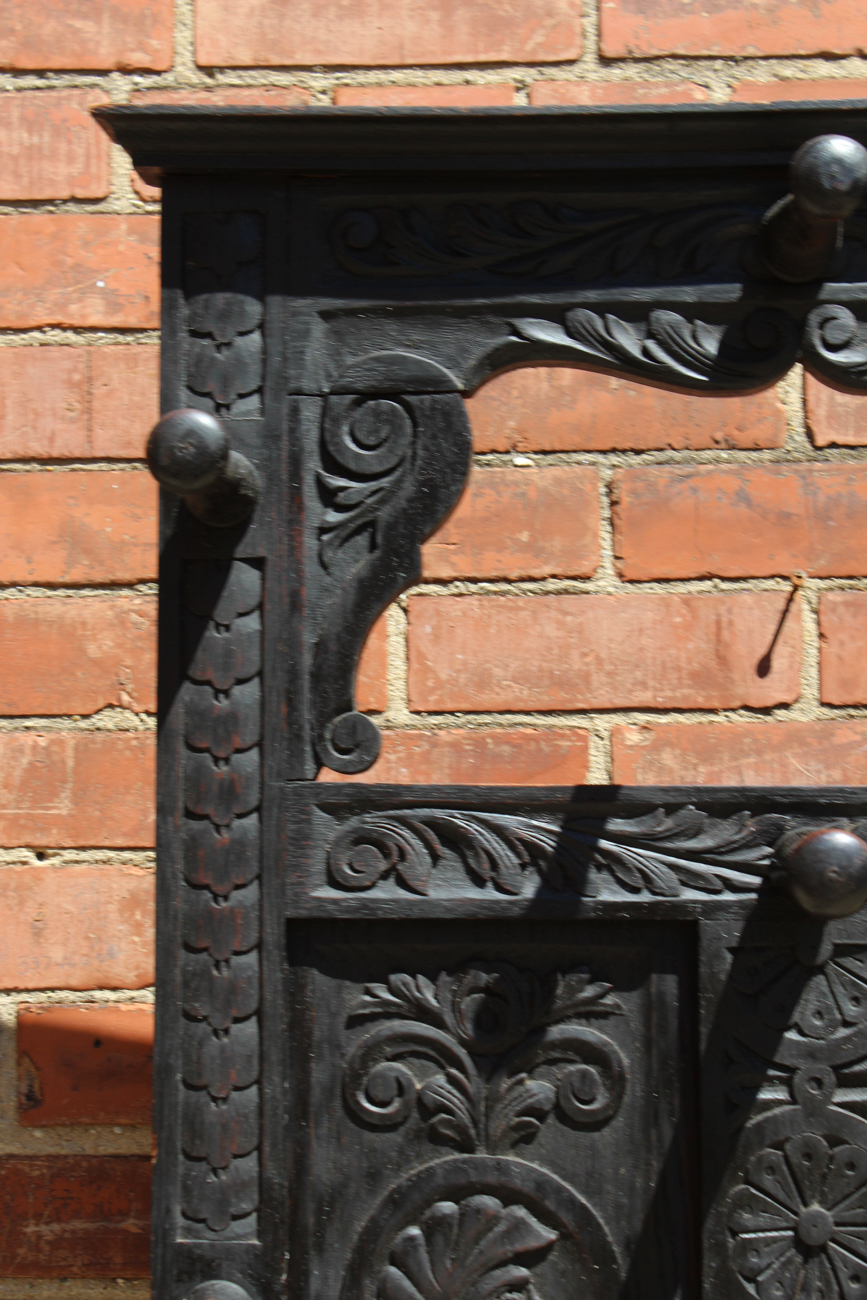 Hand Carved English Oak Hall Tree Circa The Mid 1800s