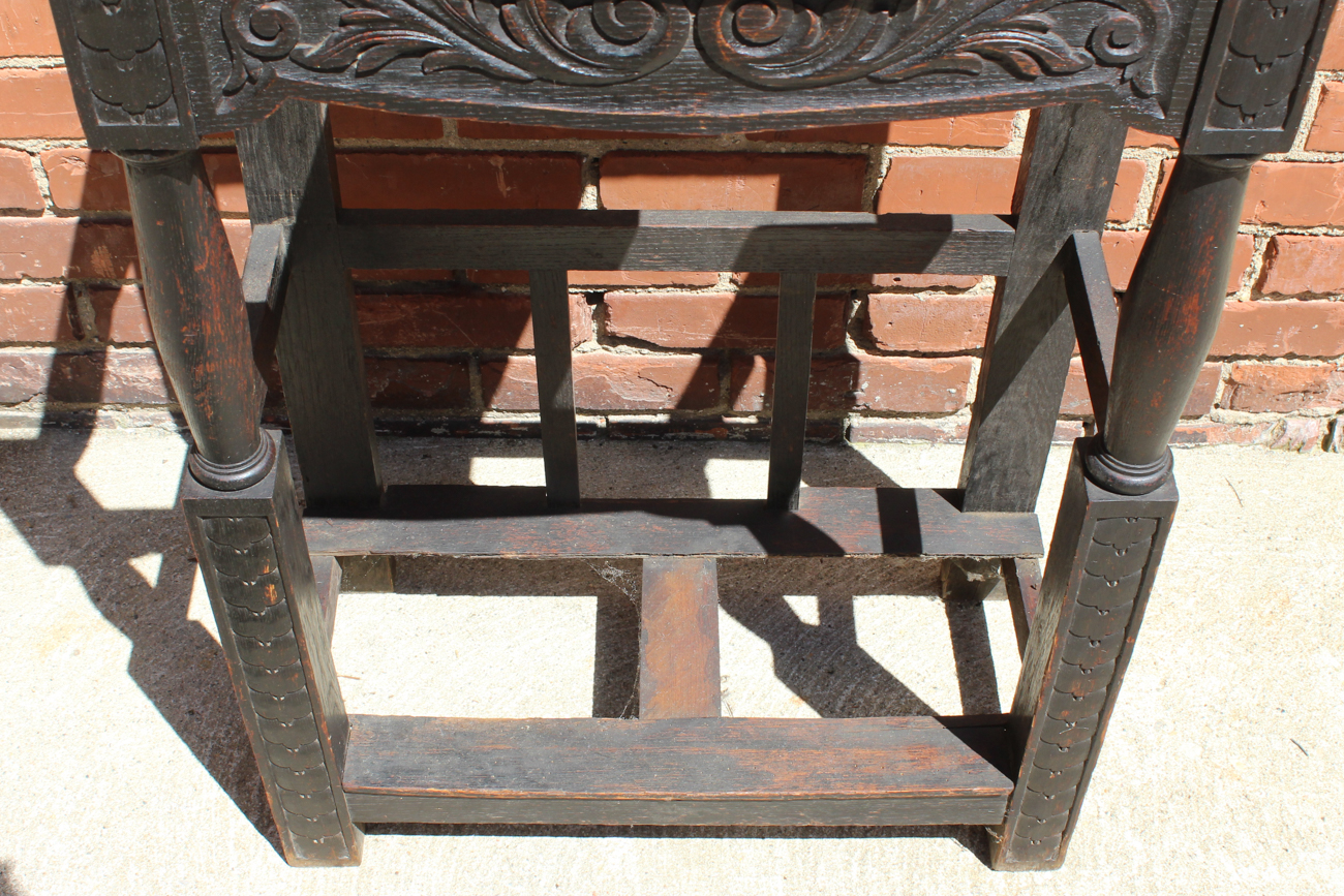 Hand Carved English Oak Hall Tree Circa The Mid 1800s