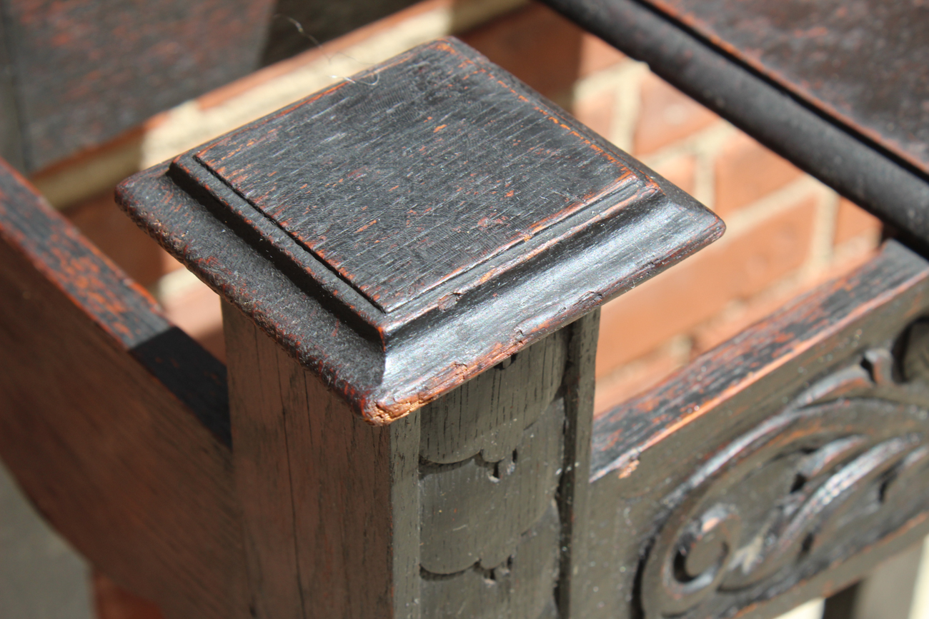 Hand Carved English Oak Hall Tree Circa The Mid 1800s