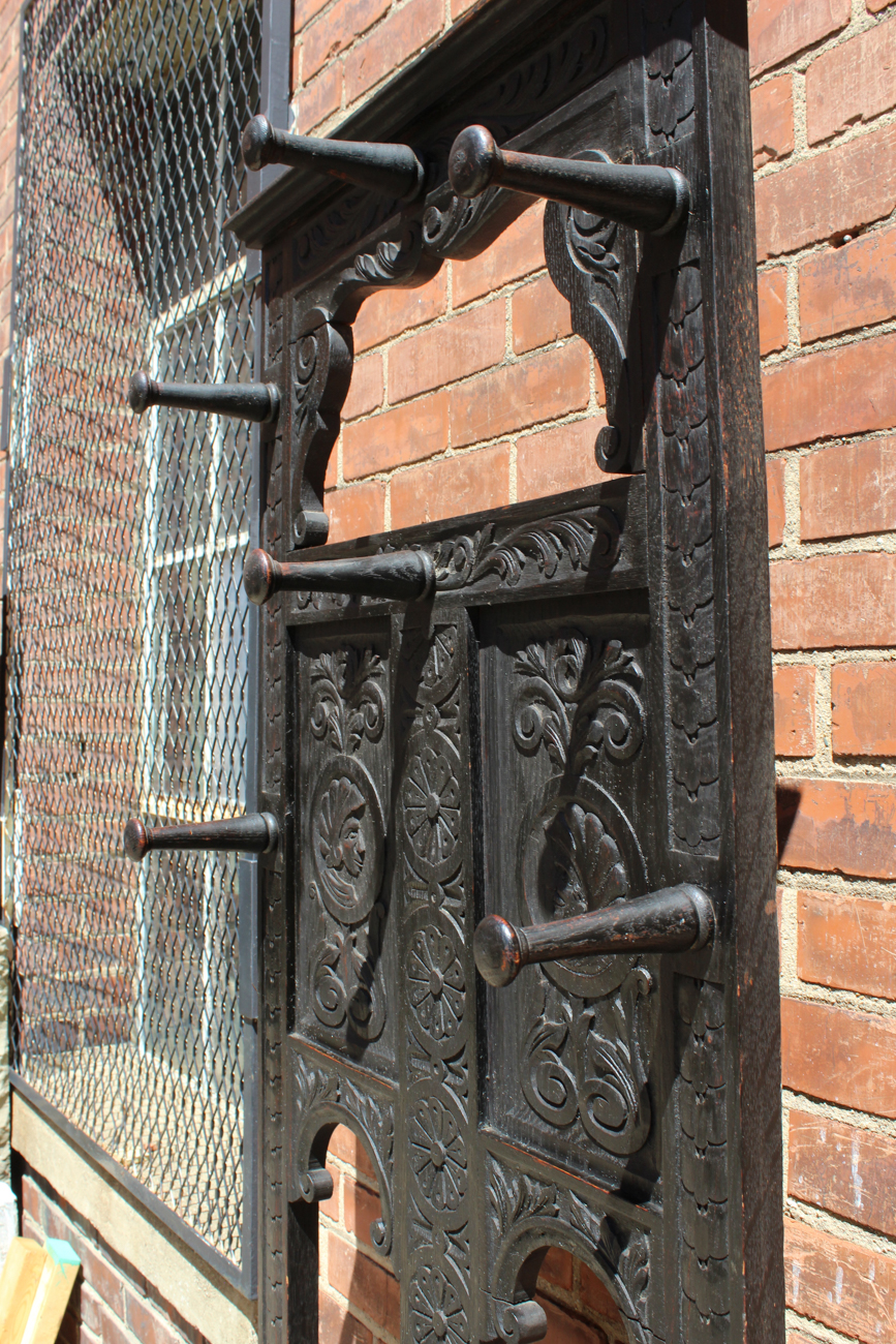 Hand Carved English Oak Hall Tree Circa The Mid 1800s