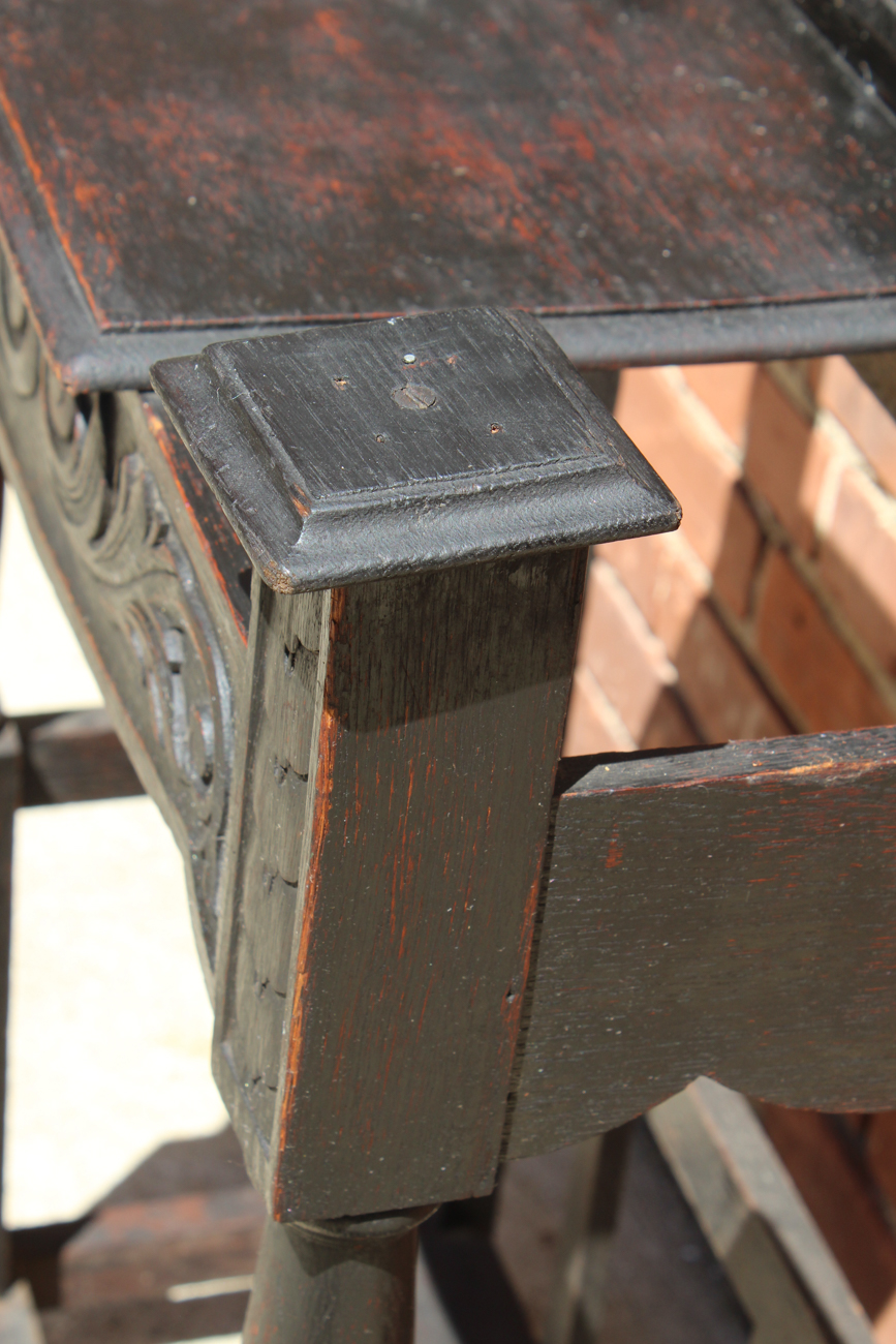 Hand Carved English Oak Hall Tree Circa The Mid 1800s