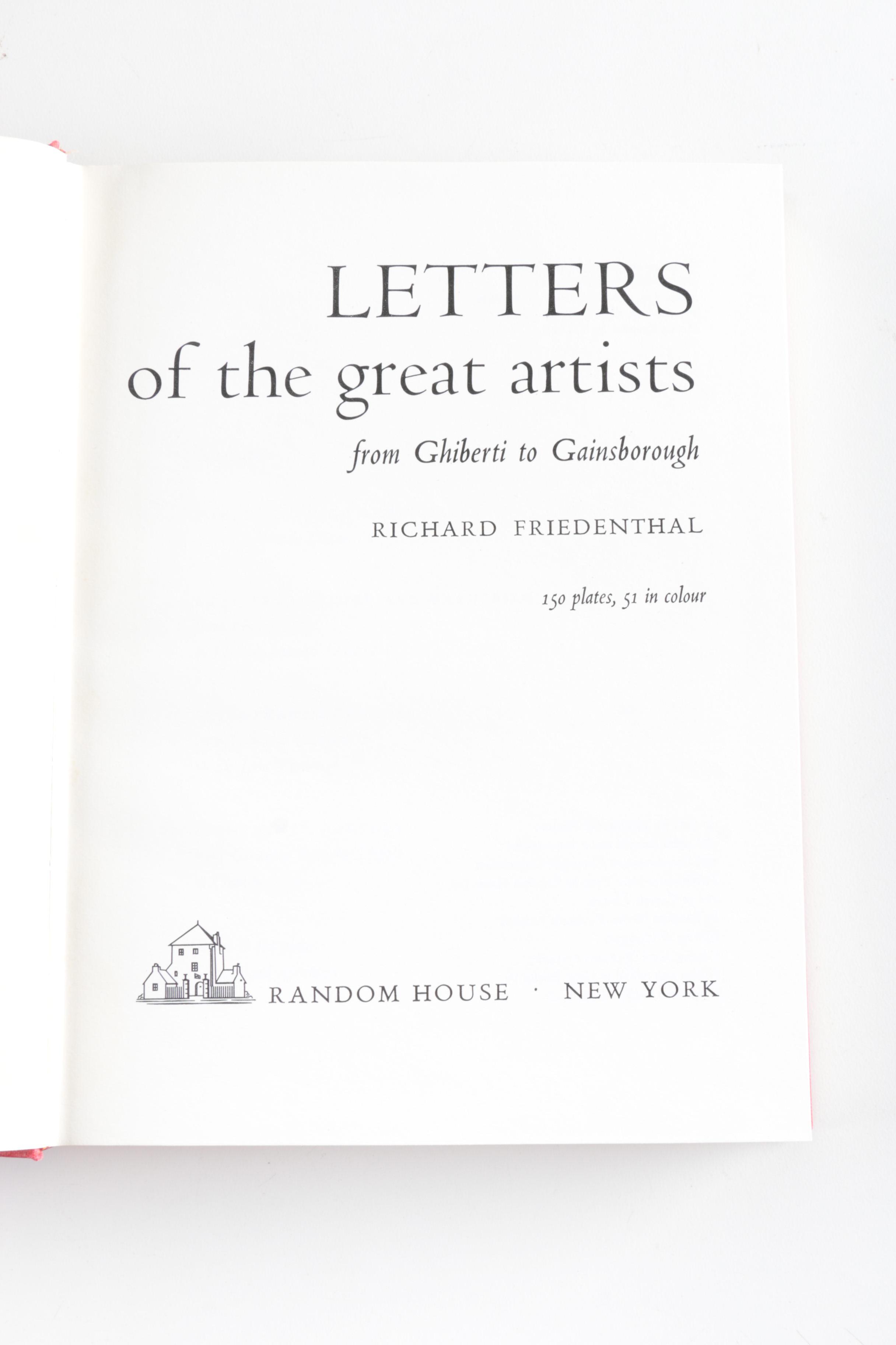 Two Volume Set of "The Letters of the Great Artists" Edited by Richard Friedenthal