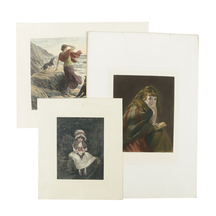 Assortment of Hand-Colored Engravings After Original Portraits and Scenes