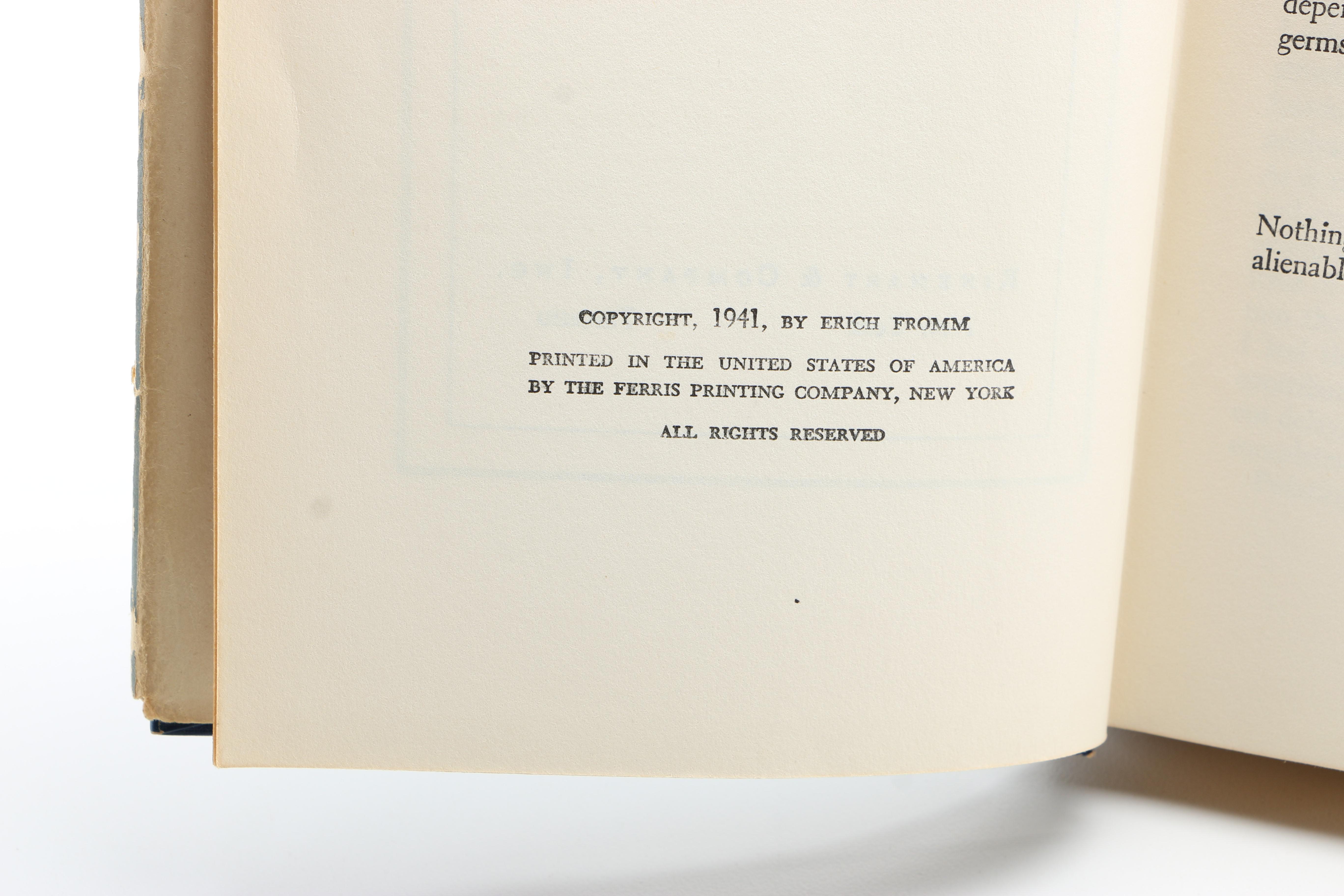 Vintage Hardcover "Escape from Freedom" by Erich Fromm