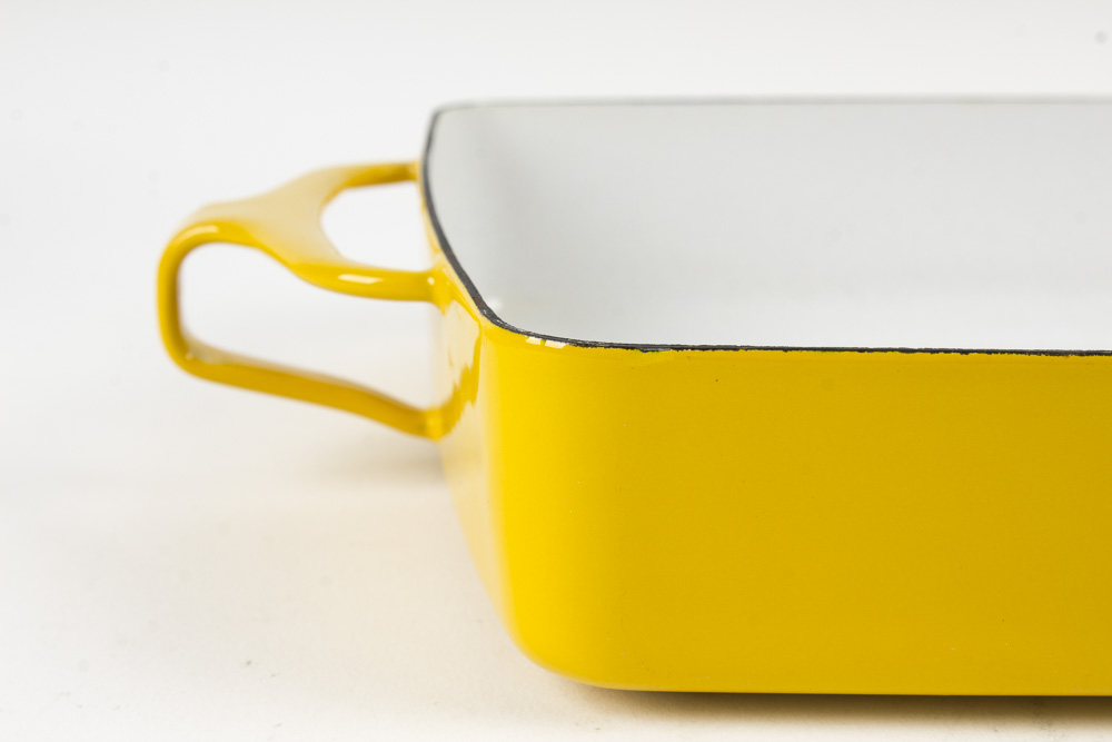 Vintage Dansk Yellow Enamelware Pans