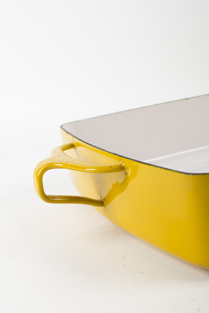 Vintage Dansk Yellow Enamelware Pans