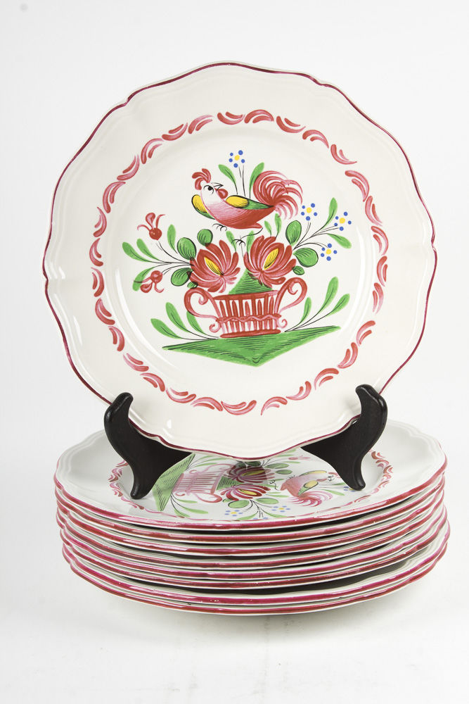 St. Clement "Chanteclerc Red" Dinner Plates