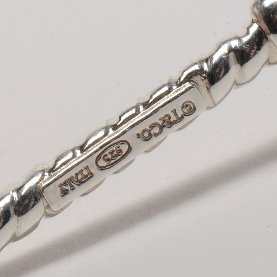 Tiffany & Co. Sterling Silver Heart Shape Skeleton Key Pendant