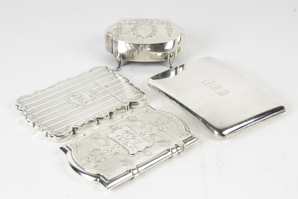 Sterling Silver and Silver Plated Cases and Lined Trinket Box