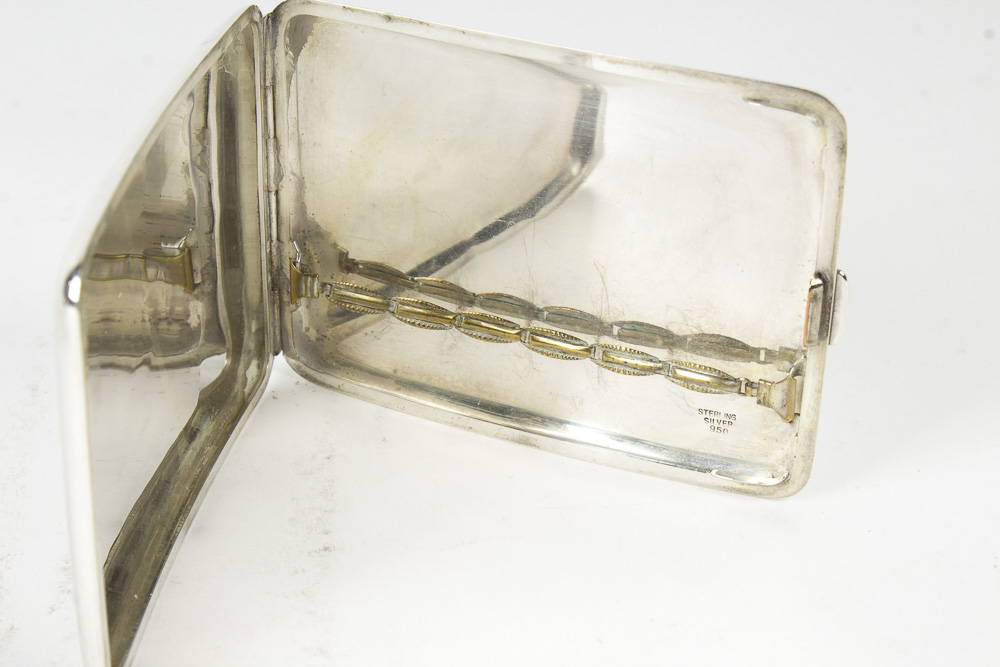 Sterling Silver and Silver Plated Cases and Lined Trinket Box