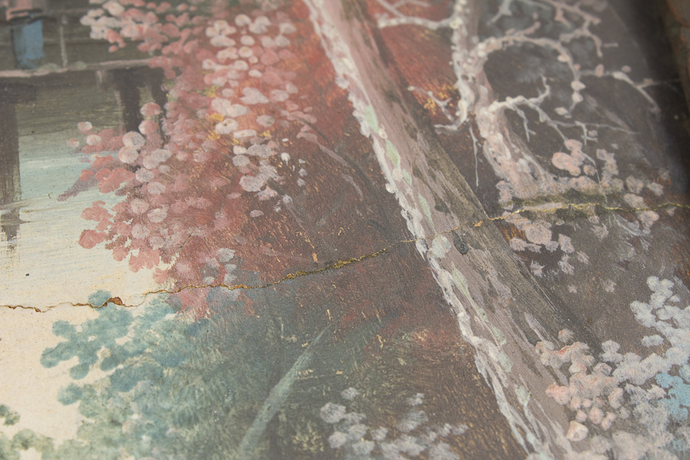 Pair of Asian Inspired Gouache Landscape Paintings