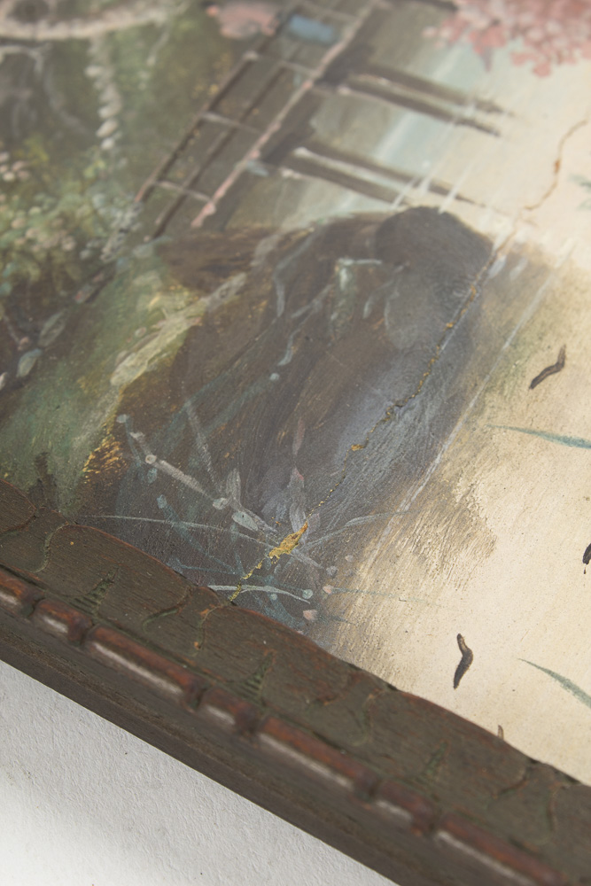 Pair of Asian Inspired Gouache Landscape Paintings