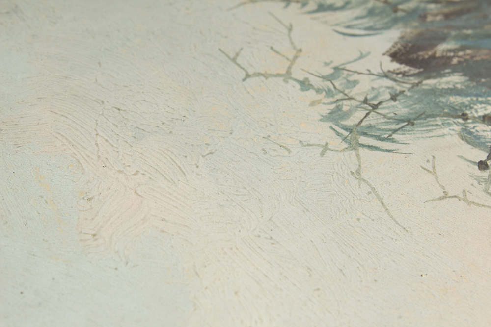 Pair of Asian Inspired Gouache Landscape Paintings