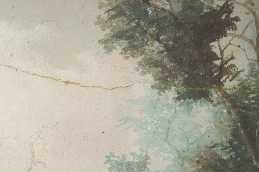 Pair of Asian Inspired Gouache Landscape Paintings